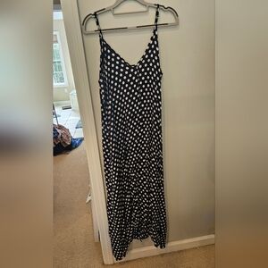 Polka Dot Maxi Dress - Black and White